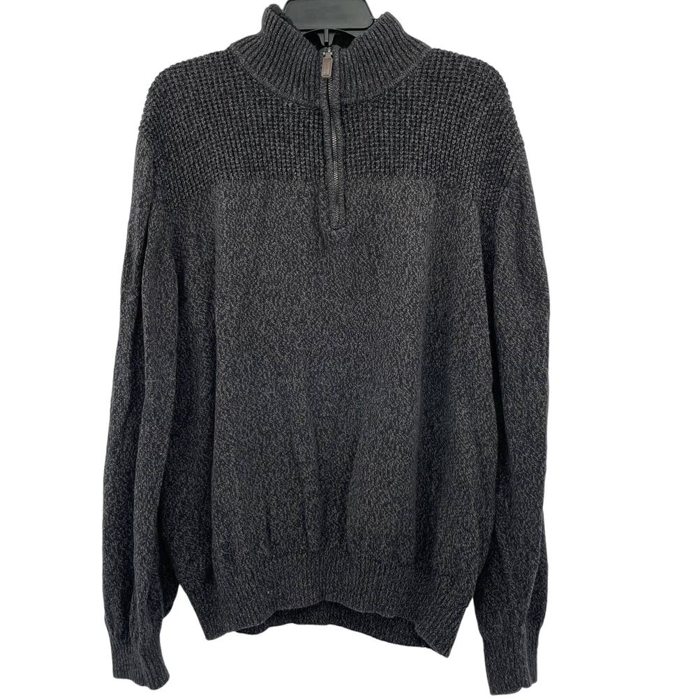 Coleman Sweater Pullover Ribbed Knit Quater Zip Long Sleeve High Neck Men's